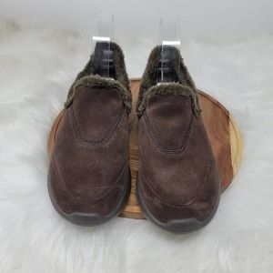 Skechers Gogomat Technology Brown Faux Suede Slide On 6.5